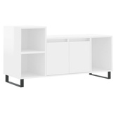 vidaXL Szafka pod TV, wysoki połysk, biała, 100x35x55 cm