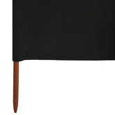 Parawan 5-skrzydłowy z tkaniny, 600x160 cm, czarny