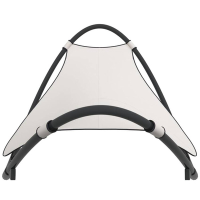 vidaXL Leżak bujany z kółkami, stal i tkanina textilene, kremowy