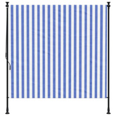 vidaXL Roleta zewnętrzna, niebiesko-biała, 200x270 cm, tkanina i stal