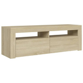 vidaXL Szafka pod TV z oświetleniem LED, dąb sonoma, 120x35x40 cm model standard