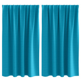 Firany blackout z kółkami 2 pcs Turkusowy 140 x 140 cm