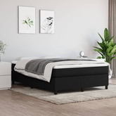 vidaXL Łóżko kontynentalne z materacem, czarne, tkanina 140x200 cm wariant 24