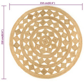 vidaXL Dywan ręcznie wypleciony z juty, 210 cm