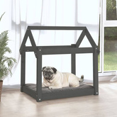 vidaXL Legowisko dla psa, szare, 71x55x70 cm, lite drewno sosnowe