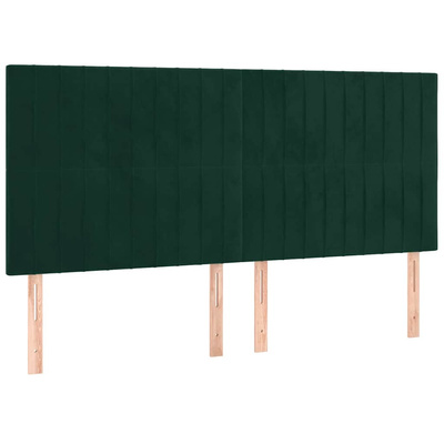 vidaXL Rama łóżka z zagłówkiem, ciemnozielona, 180x200 cm, aksamitna