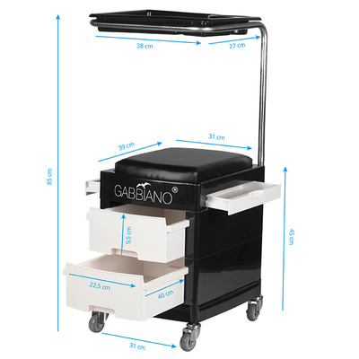 Pomocnik - taboret do pedicure 16 plus czarny/biały 125885