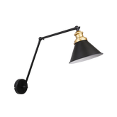 Fundo lampa kinkiet czarny+złoty 1X40 E27 klosz czarny 21-05908