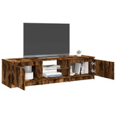 vidaXL Szafka pod TV, z LED, przydymiony dąb, 140 x 40 x 35,5 cm