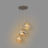Lampa Wisząca srebrna  Szklana 3x E27 Abruzzo Sfero