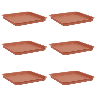 Kwadratowa Taca na Kwiaty 6 pcs Czerwony ceglasty