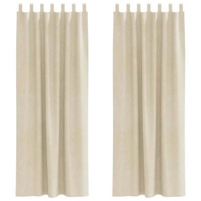 Zasłony zaciemniające 2 pcs Kremowy 140 x 260 cm Aksamit