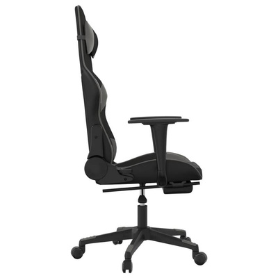 vidaXL Masujący fotel gamingowy z podnóżkiem, czarno-szary model standard