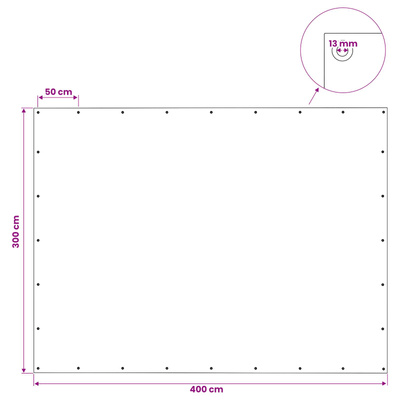 Plandeka z oczkami zielony 3 x 4 m 140 gsm PE