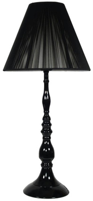 Lampka stołowa nocna czarna abażur nitkowy stożek Gillenia 1x60W E27 41-21321