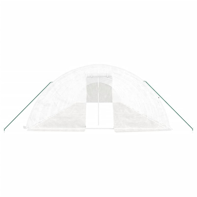 Szklarnia ze stalową ramą, biała, 80 m?, 16x5x2,3 m