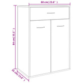 Szafka na buty, szarość betonu, 60x35x84 cm