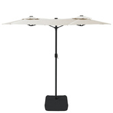 Podwójny parasol ogrodowy, piaskowy, 316x145 cm