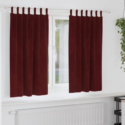 Zasłony zaciemniające 2 pcs Czerwone wino 140 x 175 cm Aksamit
