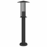 Lampa ogrodowa na słupku, czarna, 60 cm, stal nierdzewna