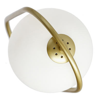 Lampa wisząca CORDEL elegancka - złoty mosiądz z białym kloszem kulką - nowoczesne oświetlenie sufitowe salonu i łazienki 1x G9 LED