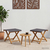 Fotel ogrodowy 2 pcs Lite Drewno Eukaliptusowe Szary