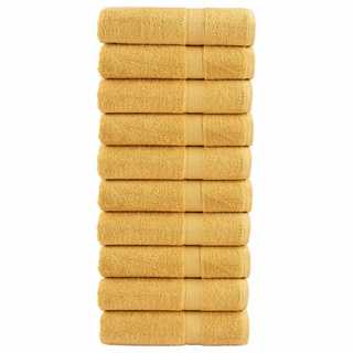 Ręczniki premium, SOLUND 10 szt., złote, 100x150 cm, 600 g/m?