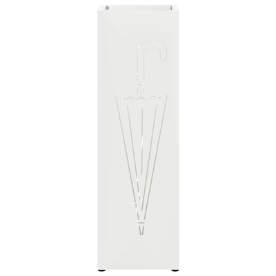Stojak na Parasol Deszczowy Biały 15,5 x 15,5 x 49 cm Stal