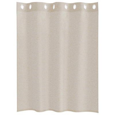 Firany Voile z zasłonami 2 pcs piaskowy 140 x 140 cm Poliester