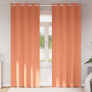 Firany blackout z kółkami 2 pcs terakota 260 x 140 cm Poliester