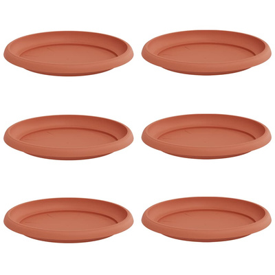 Okrągły Talerzyk Kwiatowy 6 pcs Czerwony ceglasty