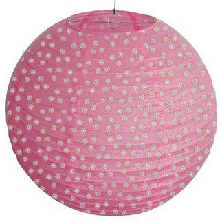 Abażur papierowy różowy w kropki kula 35cm Kokon Candellux 70-94028