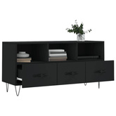 vidaXL Szafka pod TV, czarna, 102x36x50 cm, materiał drewnopochodny model standard