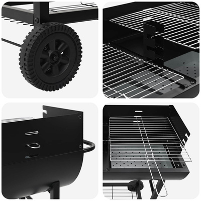 Grill węglowy 96,5 x 42,5 x 88,5 cm Czarny