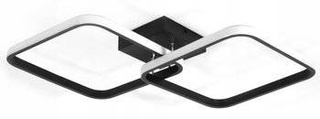Lampa Dekoracyjna 2 kwadraty 42W Czarna + Pilot DL-B01