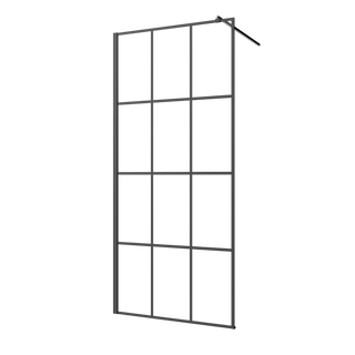 Kabina walk-in ii 120x200cm geometryczna 8mm shiny-glass czarny AK-32-127-S Invena