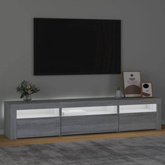 vidaXL Szafka pod TV z oświetleniem LED, szary dąb sonoma,195x35x40 cm