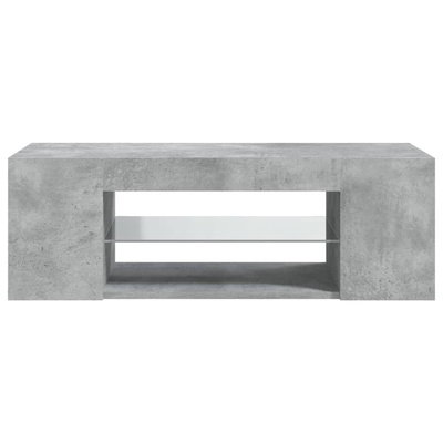 vidaXL Szafka pod TV z oświetleniem LED, szarość betonu, 90x39x30 cm