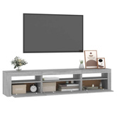vidaXL Szafka pod TV z oświetleniem LED, szary dąb sonoma,195x35x40 cm