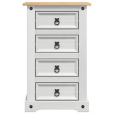 Stolik nocny Corona Biały 53 x 39 x 84 cm Lite drewno sosnowe