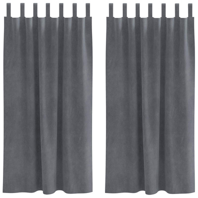 Zasłony zaciemniające 2 pcs Jasnoszary 140 x 175 cm Aksamit