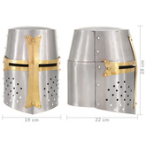 Replika średniowiecznego zabytkowego hełmu, LARP, srebrna stal