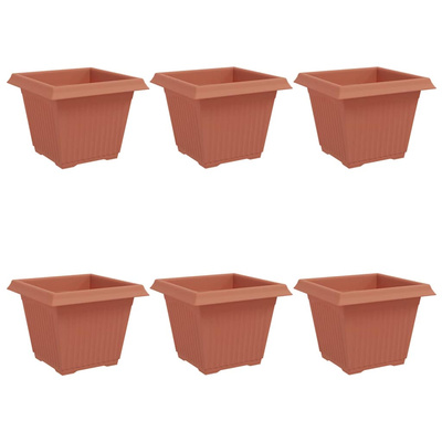 Kwadratowa doniczka na kwiaty 6 pcs Czerwony ceglasty