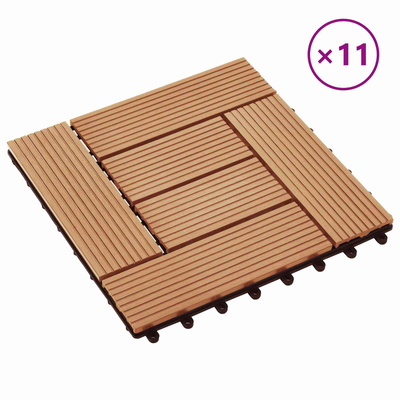 Płytka Tarasowa 11 pcs Drewno tekowe 30 x 30 cm