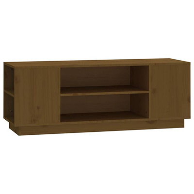 vidaXL Szafka pod TV, miodowy brąz, 110x35x40,5cm, lite drewno sosnowe