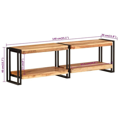 vidaXL Szafka pod TV, 140x30x40 cm, lite drewno akacjowe