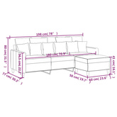 3-osobowa sofa z podnóżkiem winna czerwień 180 cm, aksamit
