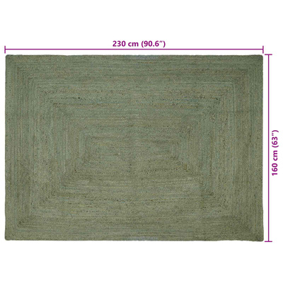 Dywany pokojowe Prostokątny Oliwkowy zielony 160 x 230 cm Juta