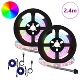 Taśma LED 2 pcs Czarny i przezroczysty 1200 mm Miedź i plastik