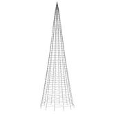 vidaXL Choinka z lampek, na maszt, 1534 zimne białe LED, 500 cm